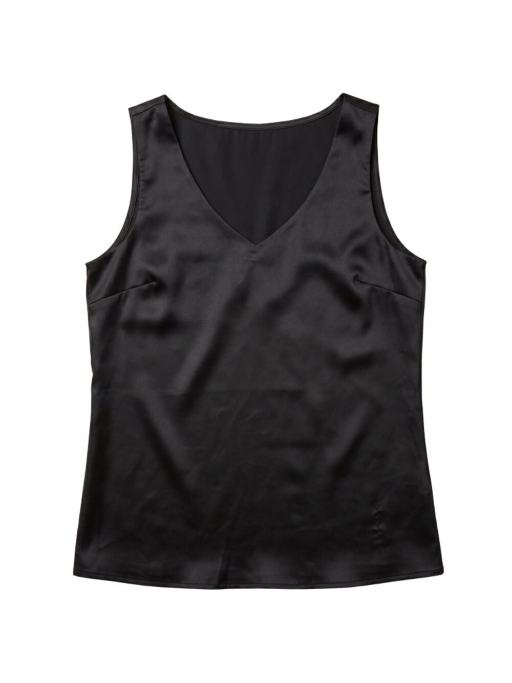 NWT | Silky Satin V-Neck Tank Top Sleeveless Essential Layering Cami | Medium